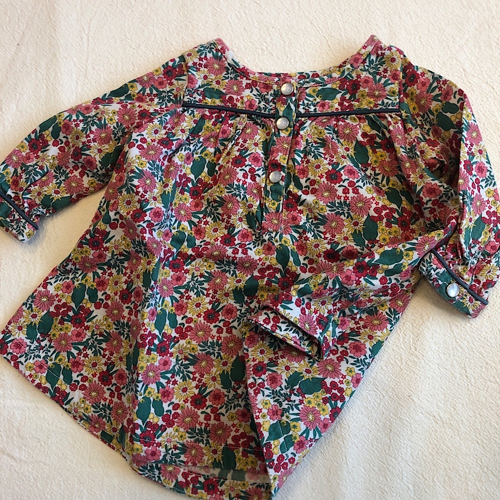 12m Petit Bateau Girls Flower Dress
